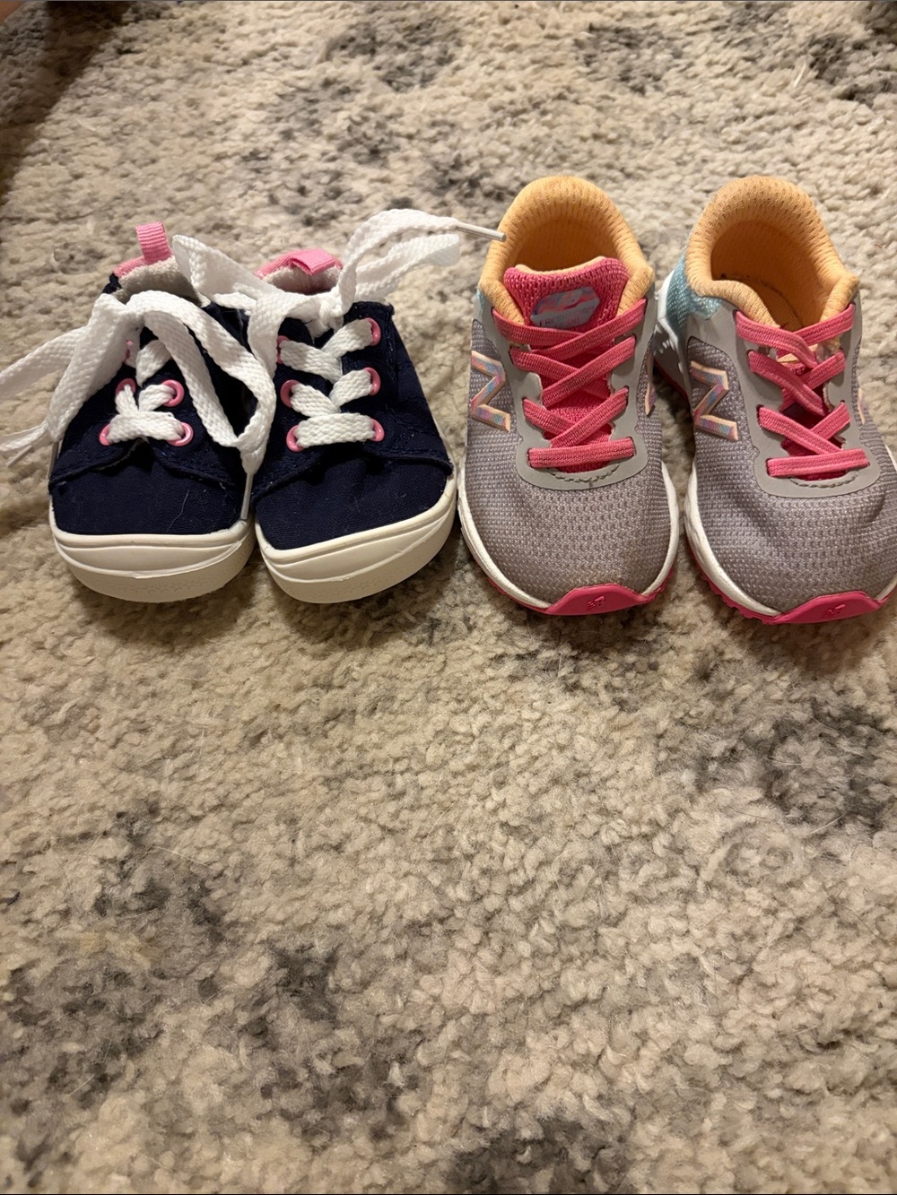 Wonder Nation Navy and White Baby Lace-Up Sneakers and New Balance multi colored